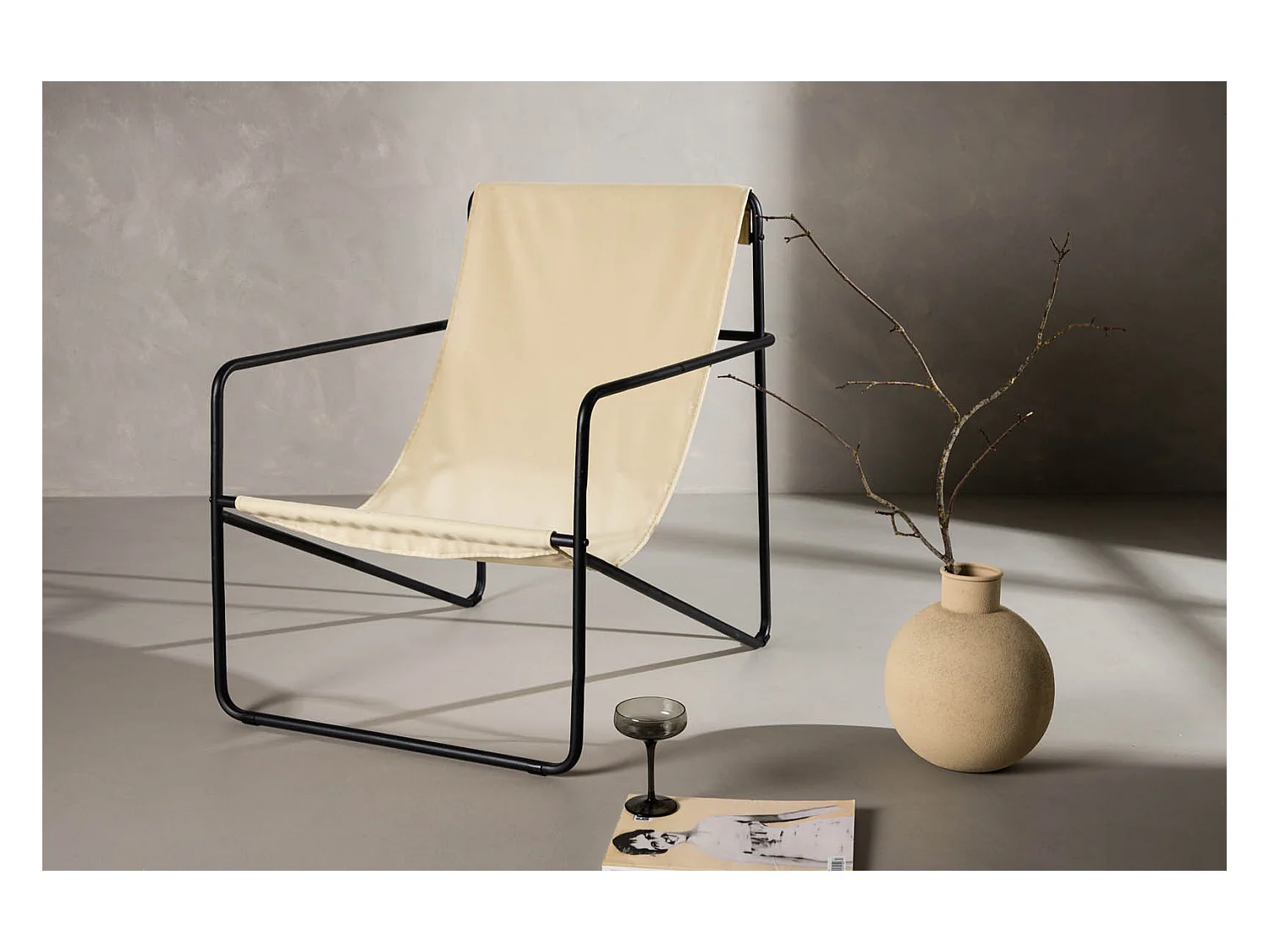 Fauteuil Design "Vernon" 87cm Beige