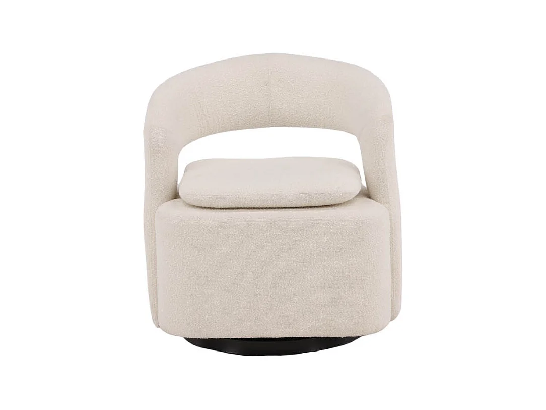 Fauteuil Design Bouclette "Laurel" 75cm Blanc