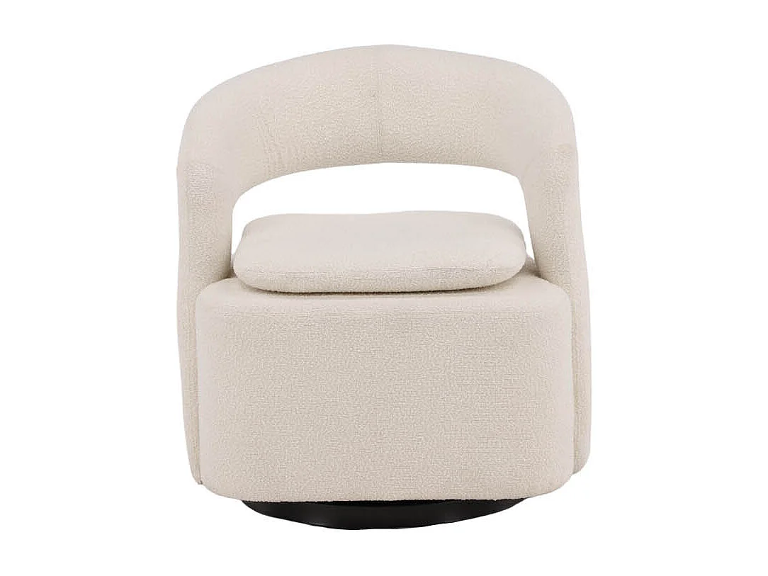 Fauteuil Design Bouclette "Laurel" 75cm Blanc