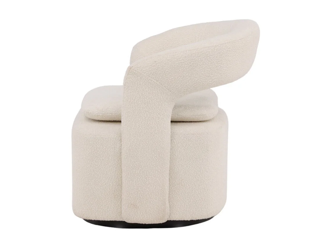 Fauteuil Design Bouclette "Laurel" 75cm Blanc