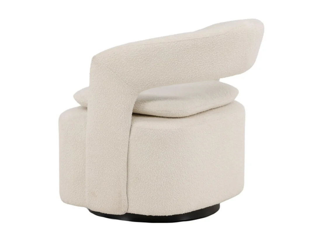 Fauteuil Design Bouclette "Laurel" 75cm Blanc