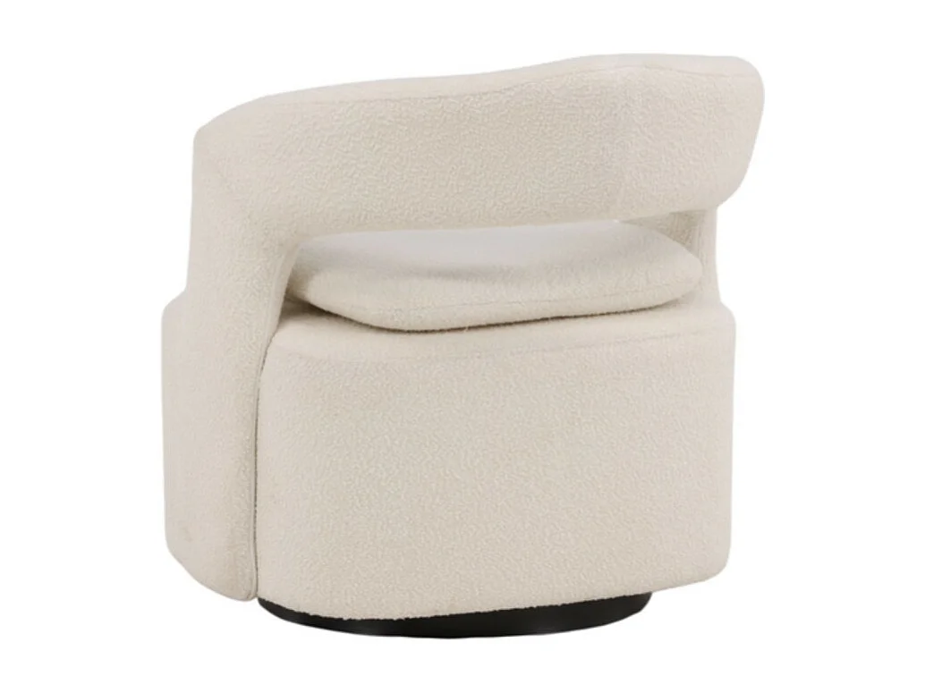 Fauteuil Design Bouclette "Laurel" 75cm Blanc