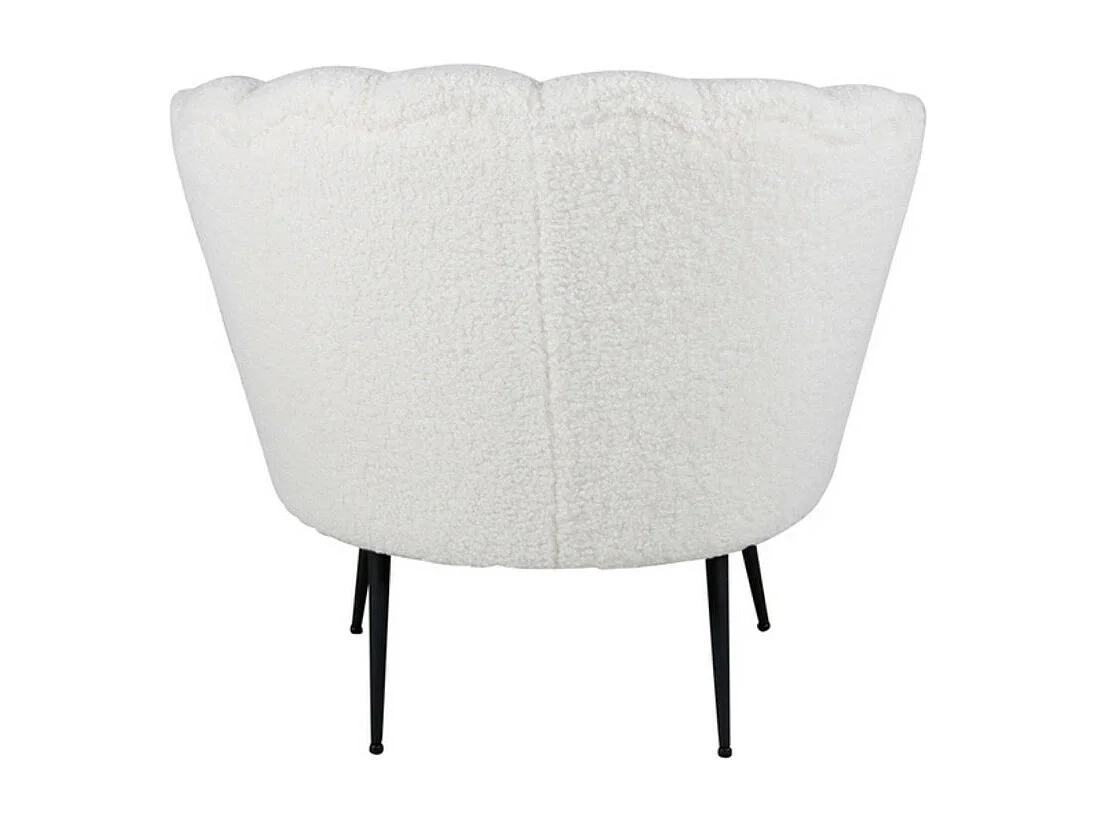 Fauteuil Coquillage Bouclette "Calais" 83cm Blanc