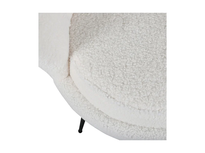 Fauteuil Coquillage Bouclette "Calais" 83cm Blanc
