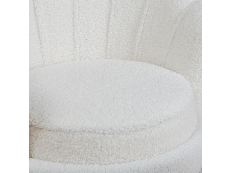 Fauteuil Coquillage Bouclette "Calais" 83cm Blanc