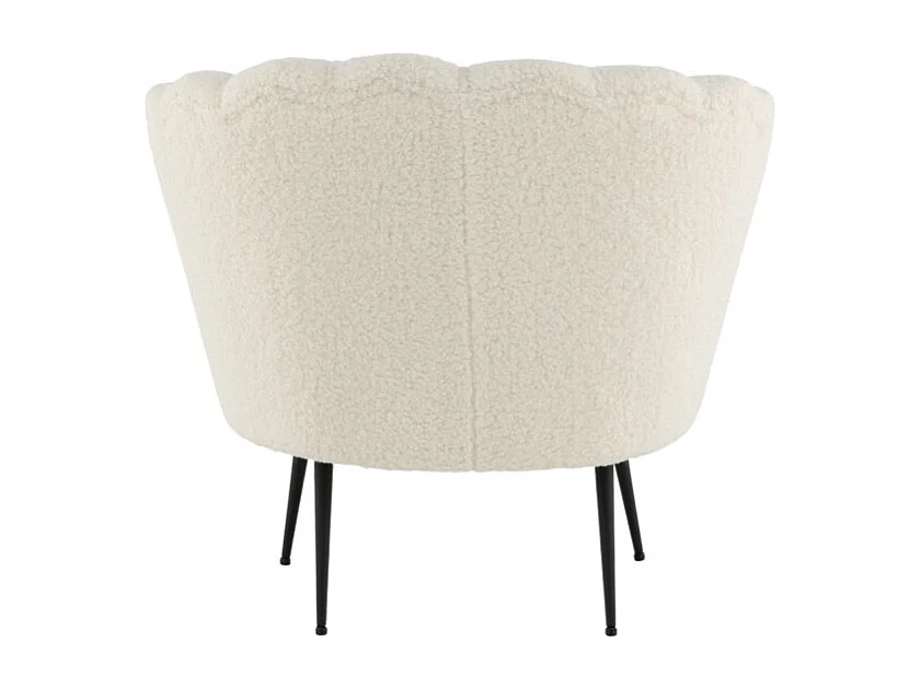 Fauteuil Coquillage Bouclette "Calais" 83cm Blanc