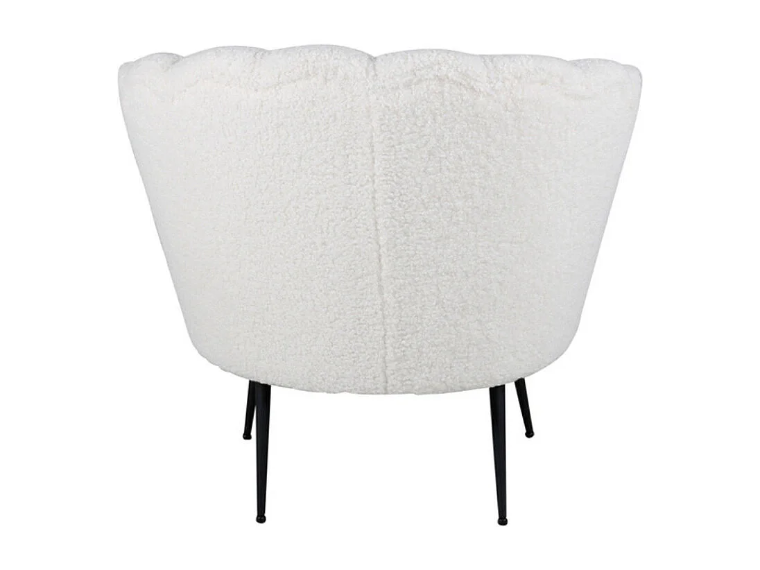 Fauteuil Coquillage Bouclette "Calais" 83cm Blanc