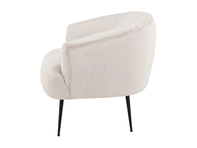 Fauteuil en Velours Côtelé "Derry" 79cm Beige