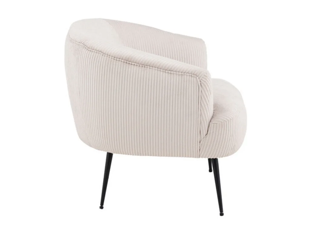 Fauteuil en Velours Côtelé "Derry" 79cm Beige