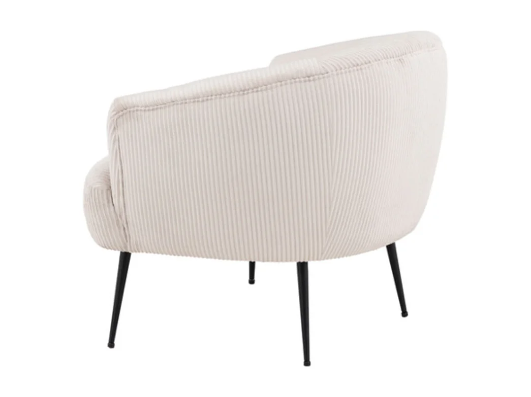 Fauteuil en Velours Côtelé "Derry" 79cm Beige