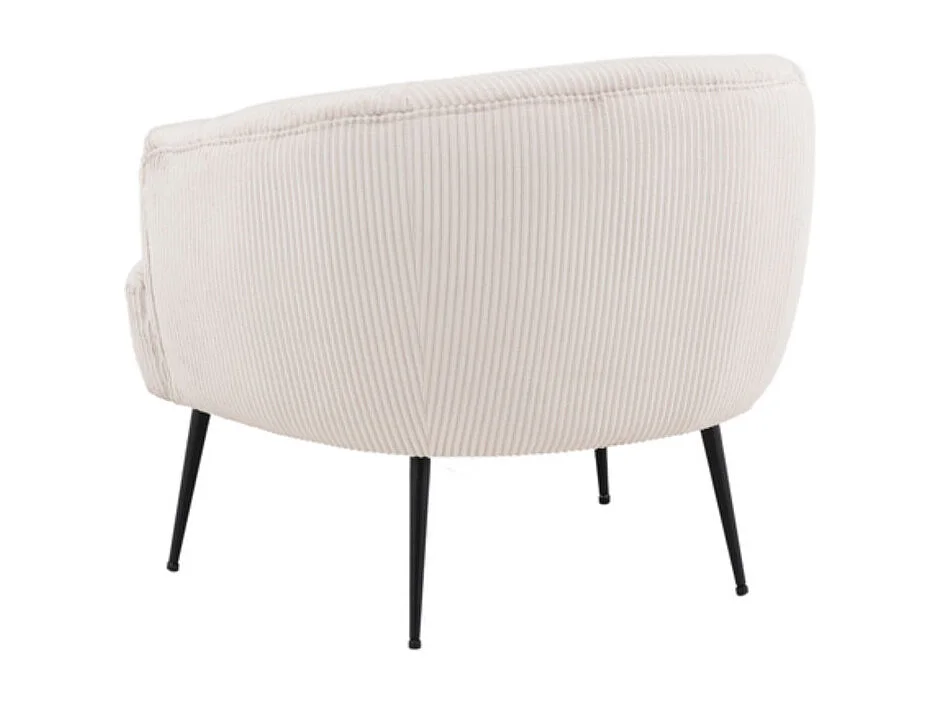 Fauteuil en Velours Côtelé "Derry" 79cm Beige