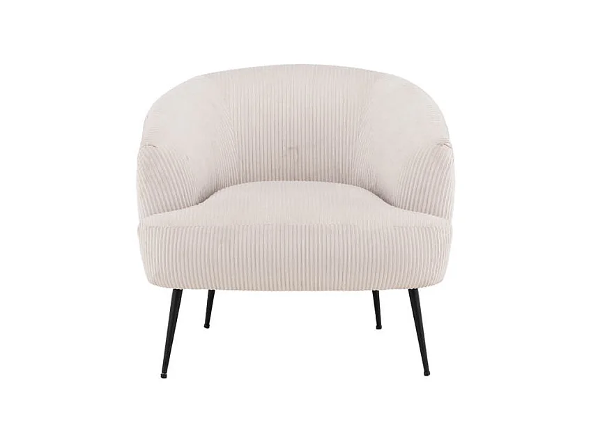 Fauteuil en Velours Côtelé "Derry" 79cm Beige