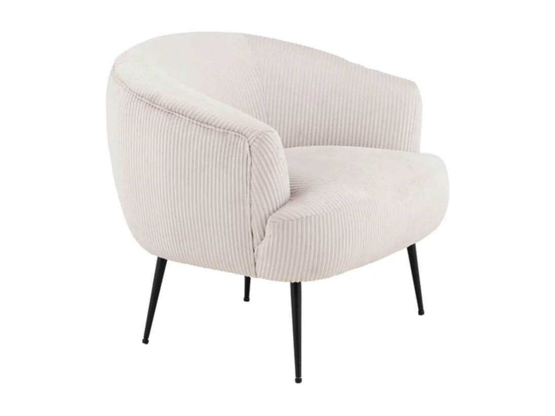 Derry fauteuil fluweel wit.