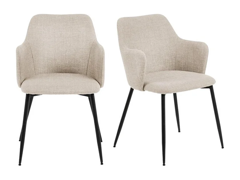 Ilsa chaise de salle à manger avec accoudoirs beige.