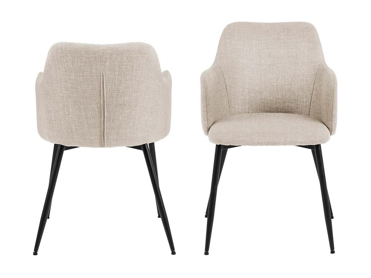 Ilora eetkamerstoel met armleuningen beige.