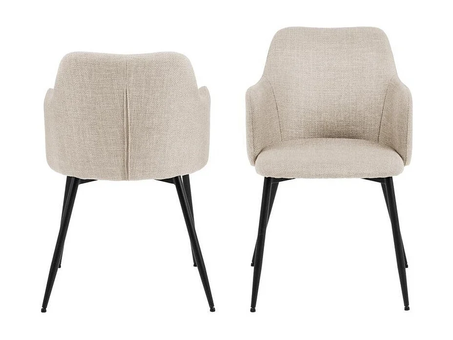 Ilora eetkamerstoel met armleuningen beige.