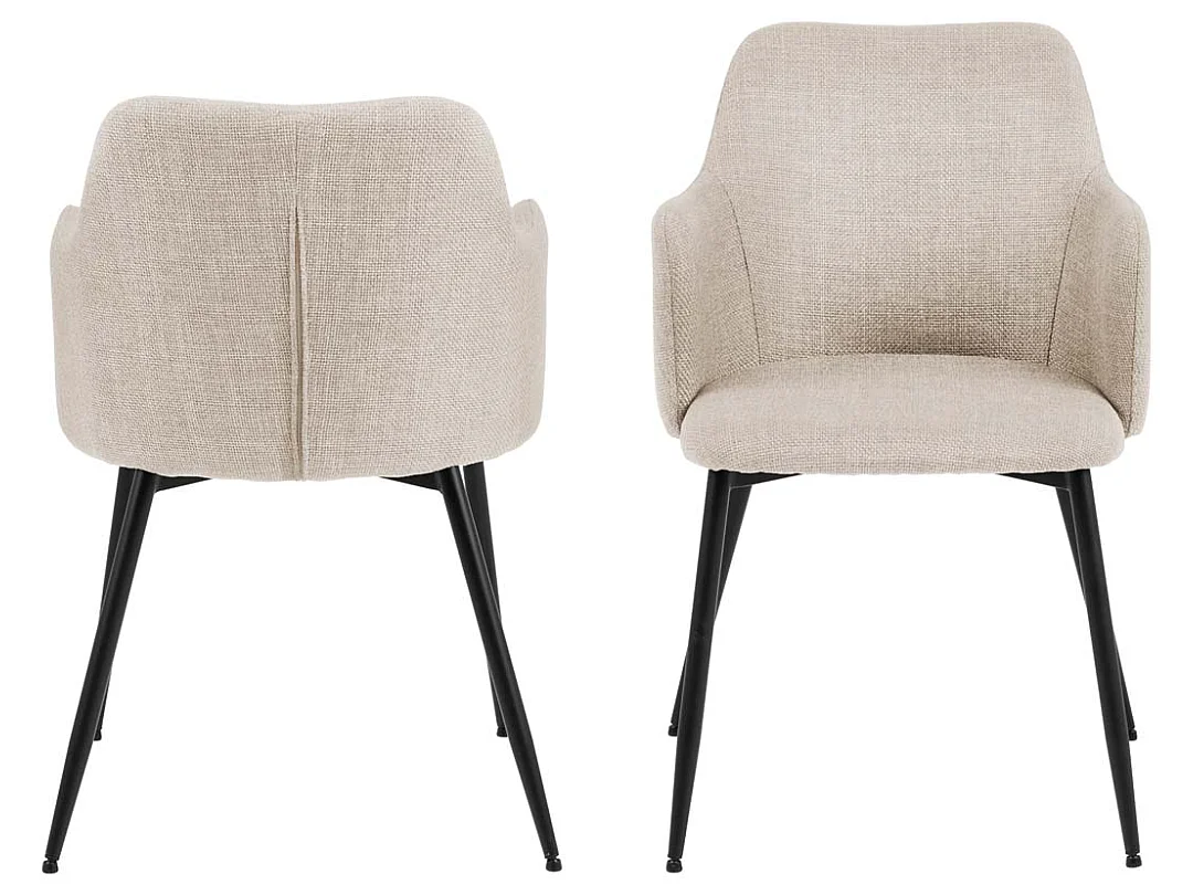 Ilora eetkamerstoel met armleuningen beige.