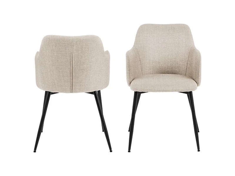 Ilora eetkamerstoel met armleuningen beige.