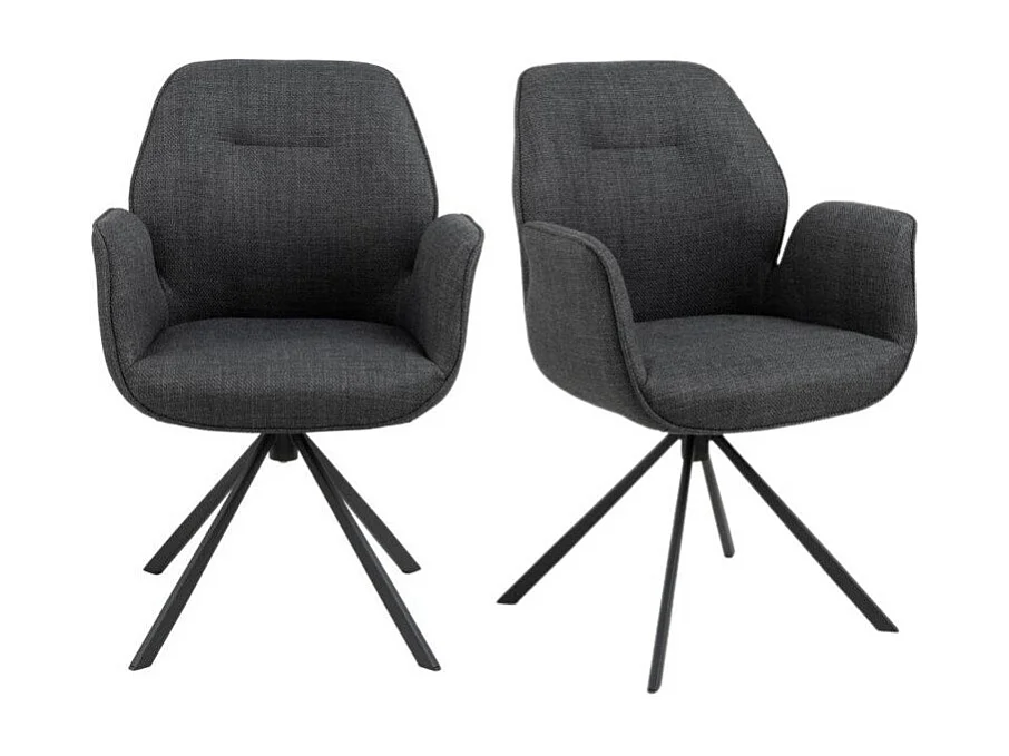 Atilla eetkamerstoel met armleuningen grijs.