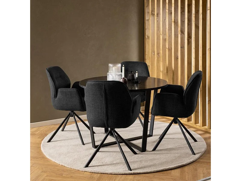 Atilla eetkamerstoel met armleuningen grijs.