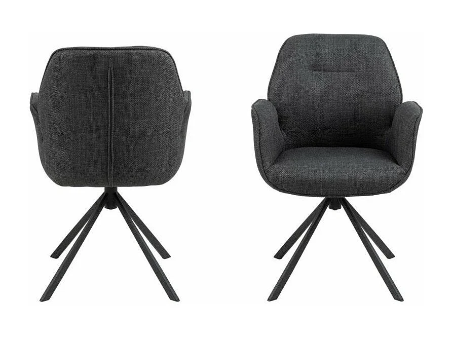 Atilla eetkamerstoel met armleuningen grijs.