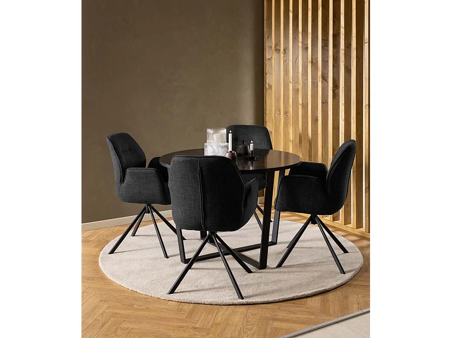 Atilla eetkamerstoel met armleuningen grijs.