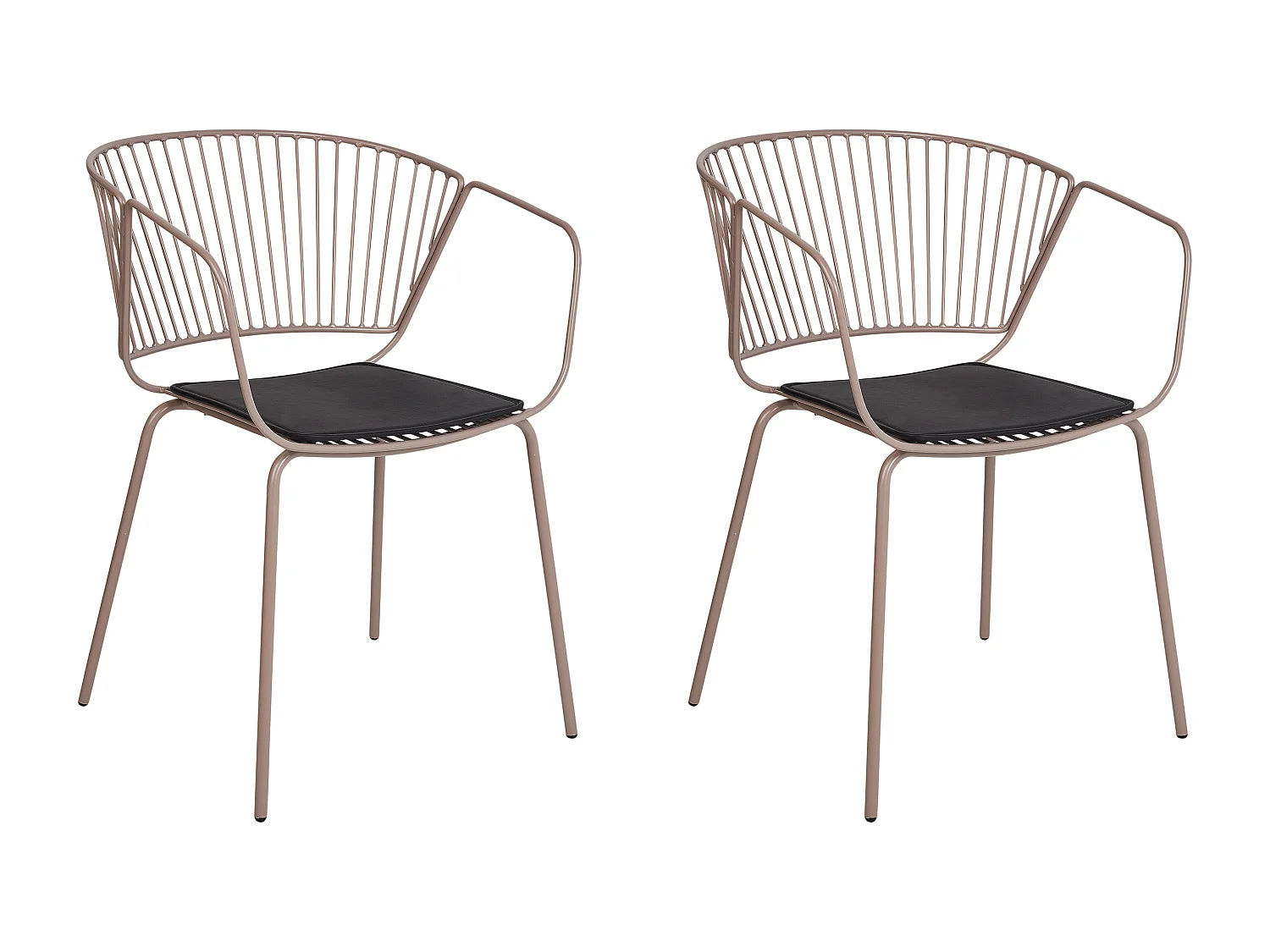Lot de 2 chaises de salle à manger RIGBY Métal Beige