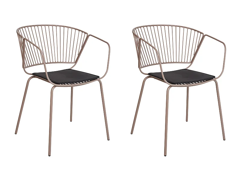 Set van 2 eetkamerstoelen RIGBY Metaal Beige