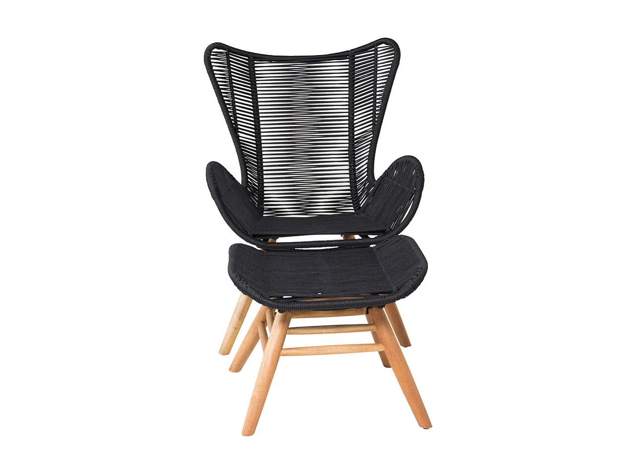 Fauteuil de Jardin Avec Repose-Pieds "Tingeling" 103cm Noir