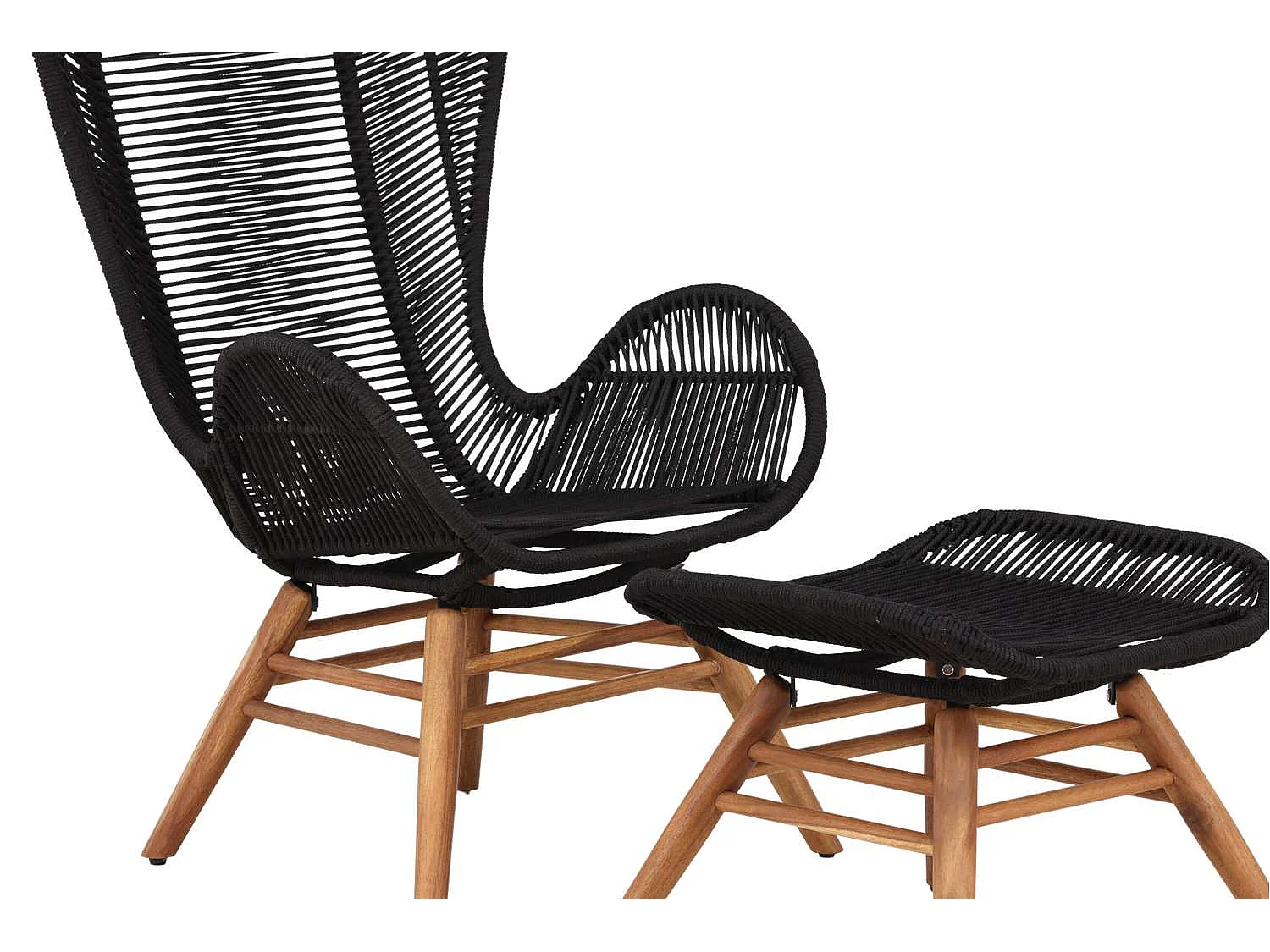 Fauteuil de Jardin Avec Repose-Pieds "Tingeling" 103cm Noir