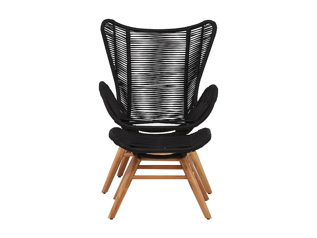 Fauteuil de Jardin Avec Repose-Pieds "Tingeling" 103cm Noir