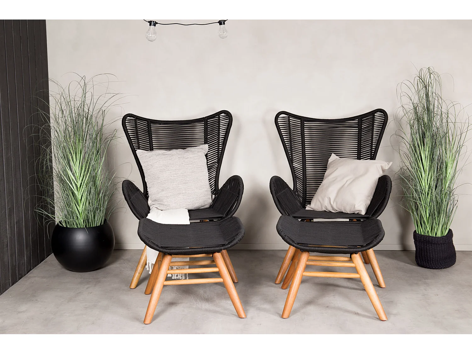 Fauteuil de Jardin Avec Repose-Pieds "Tingeling" 103cm Noir
