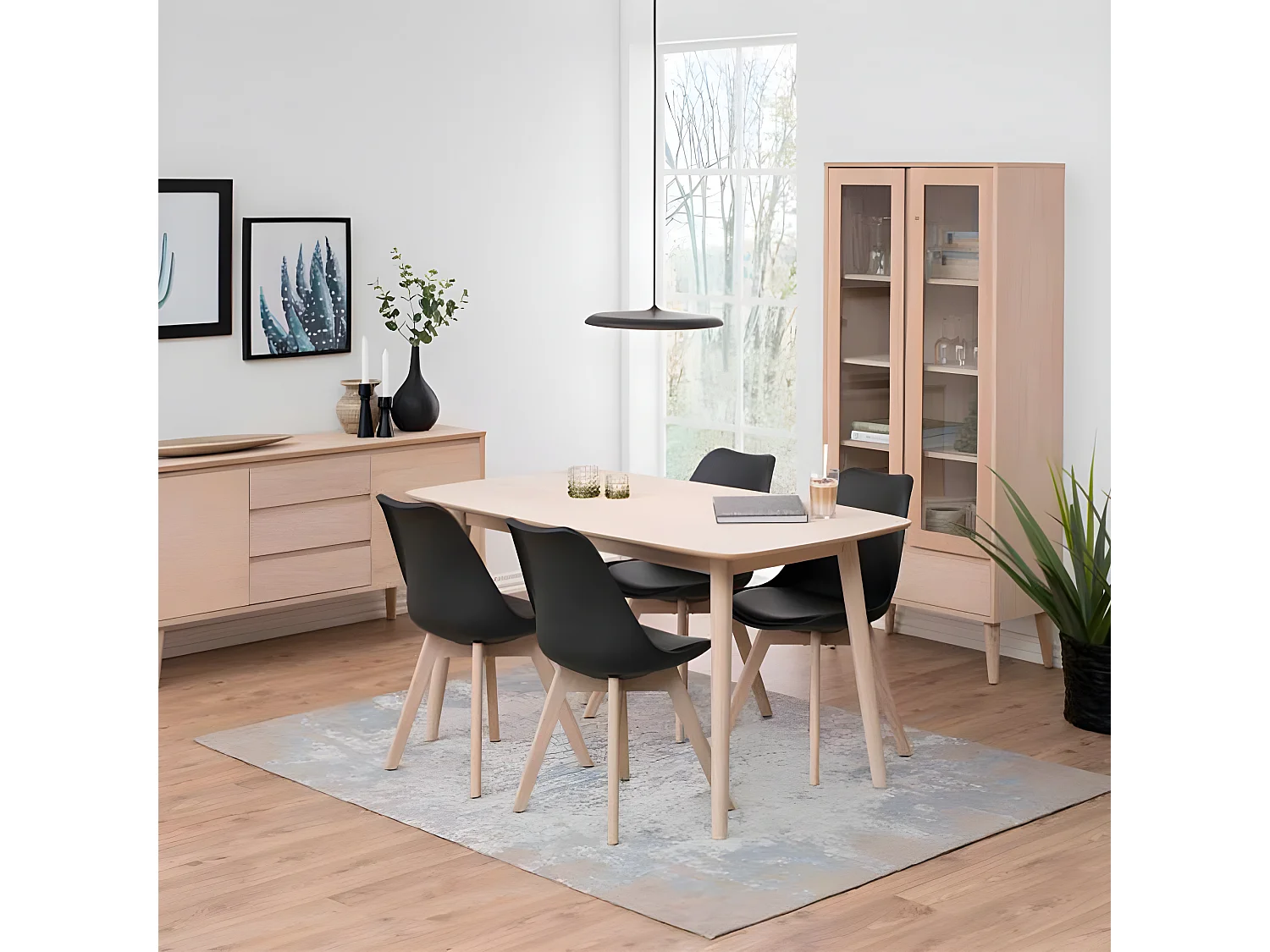 Naila Esszimmertisch 80 x 150 cm Eiche Dekor weiss gelaugt.