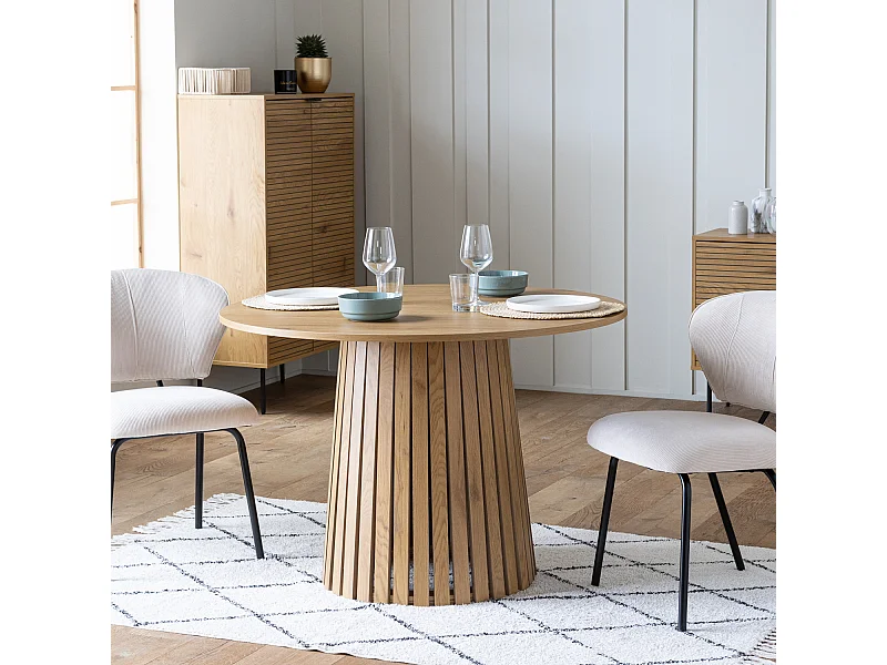 Table à manger ronde 110cm style scandinave LIV - HAPPY GARDEN