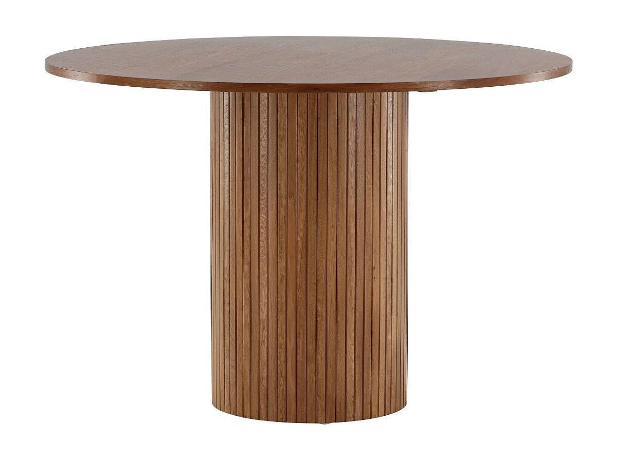 Table à Manger Ronde "Bianca" 110cm Noyer