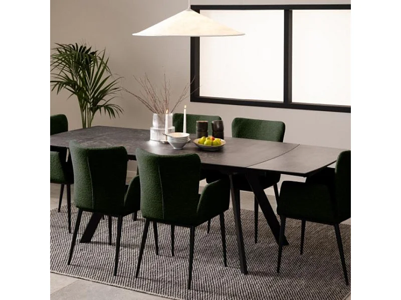 Blackburn Esstisch 97x160/240cm inkl. Zusatzplatten schwarz.