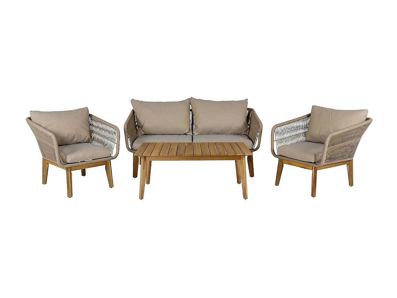 Salon de Jardin en Bois "Chania" 164cm Beige