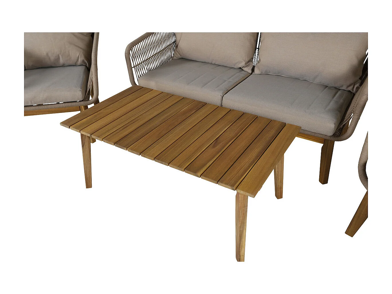 Salon de Jardin en Bois "Chania" 164cm Beige