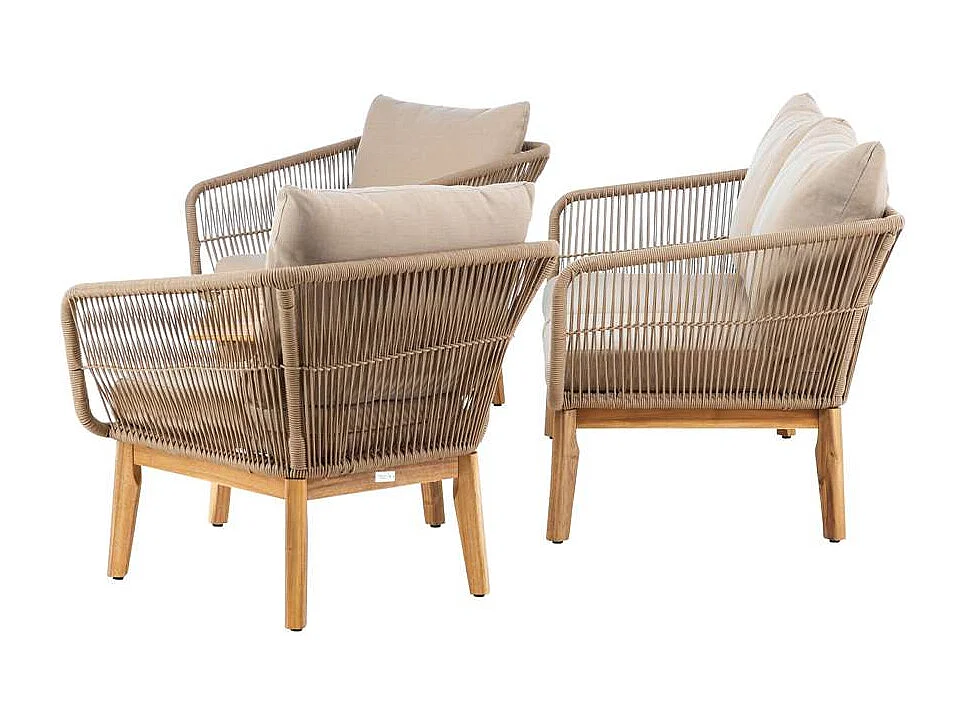 Salon de Jardin en Bois "Chania" 164cm Beige