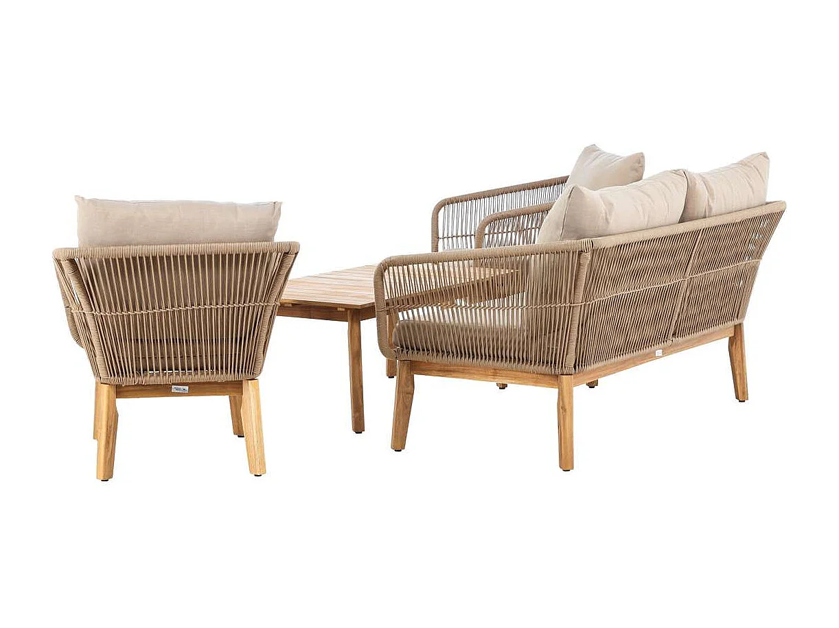 Salon de Jardin en Bois "Chania" 164cm Beige