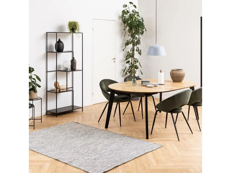 Infinity Étagère, 4 tablettes de rangement, finition marbre noir.