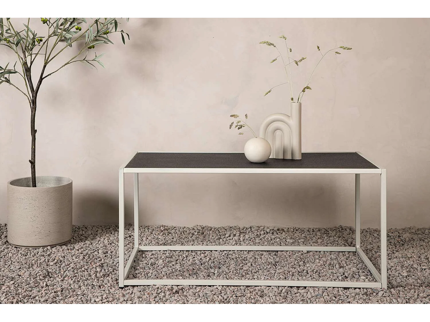 Table Basse de Jardin "Siaton" 110cm Gris