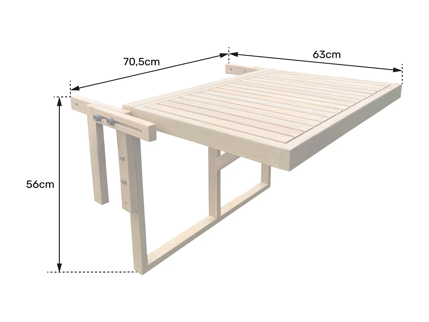 Table de balcon rabattable en acacia SUMBA - HAPPY GARDEN