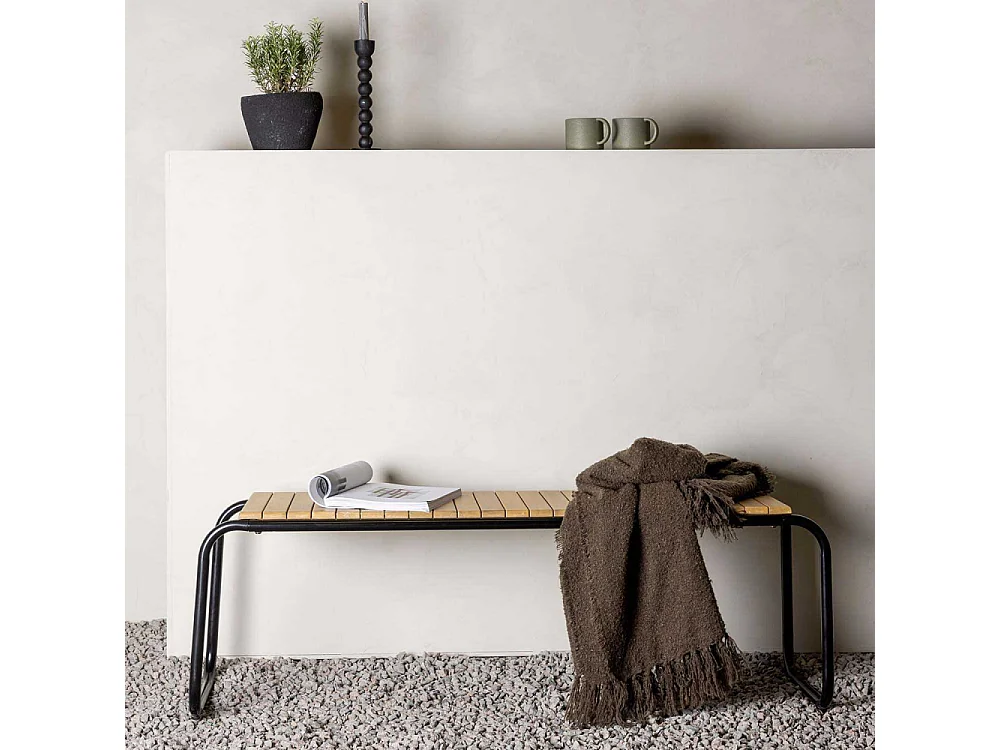 Banc de Jardin en Bois "Holmbeck" 136cm Naturel