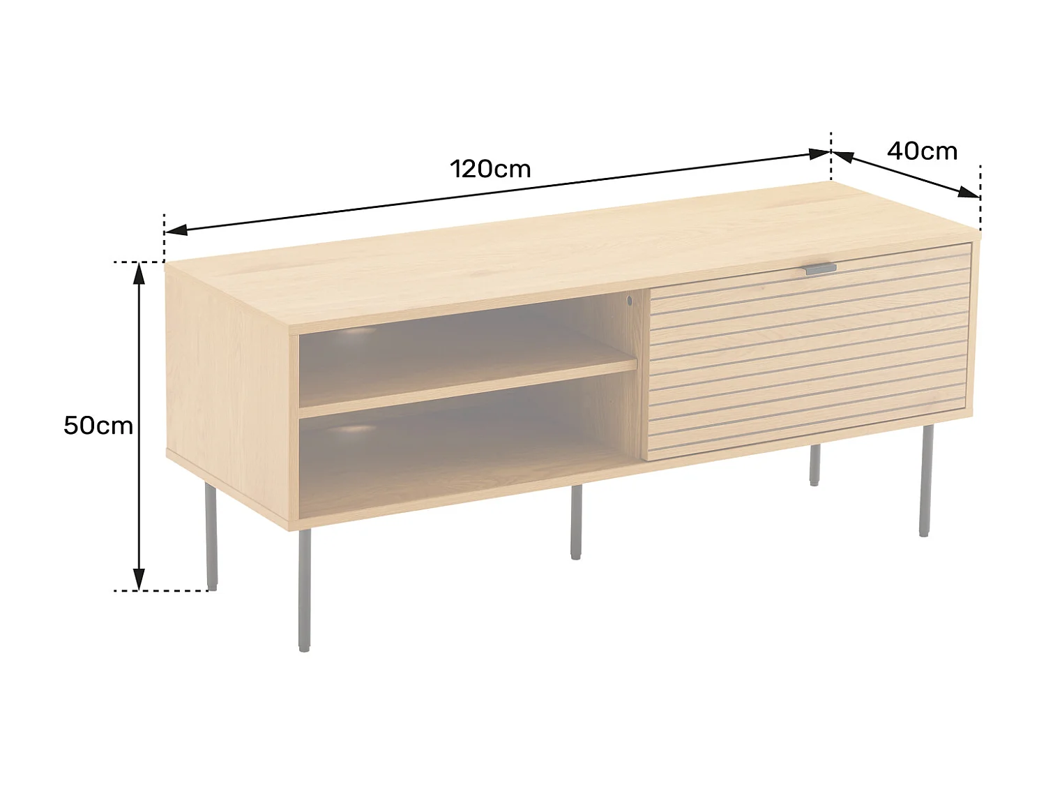Meuble TV 120cm STINNA - HAPPY GARDEN