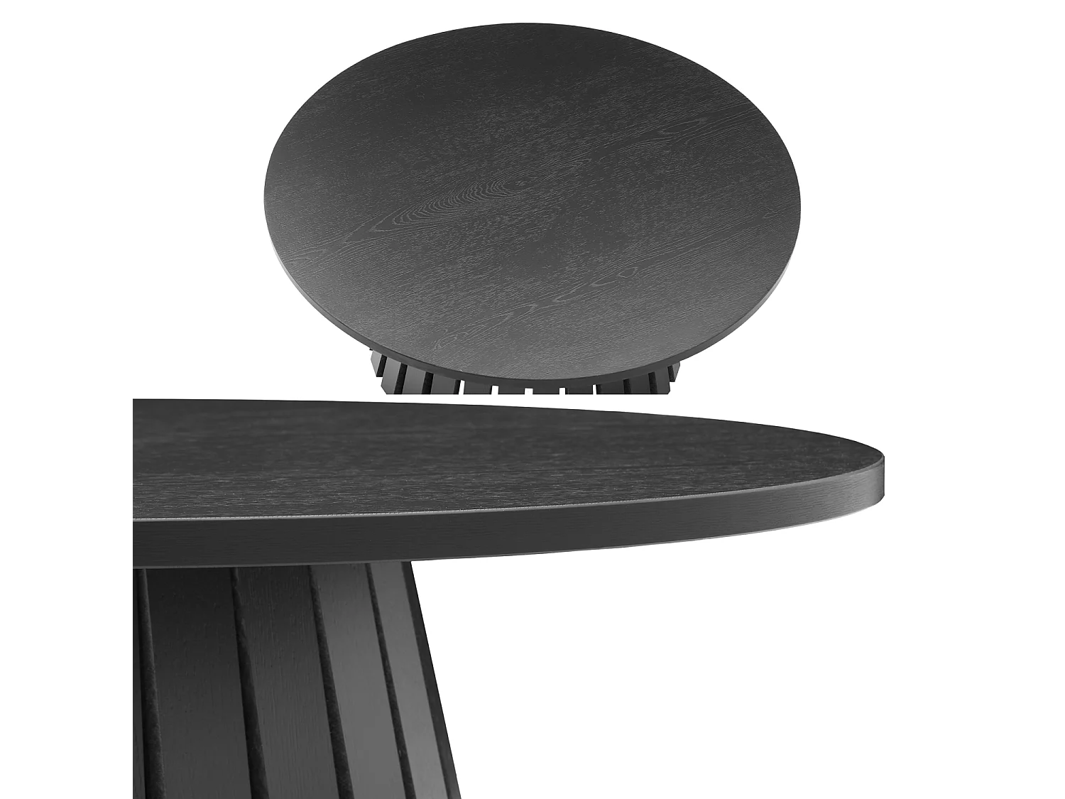 Table basse ronde 80cm style scandinave noire LIV - HAPPY GARDEN
