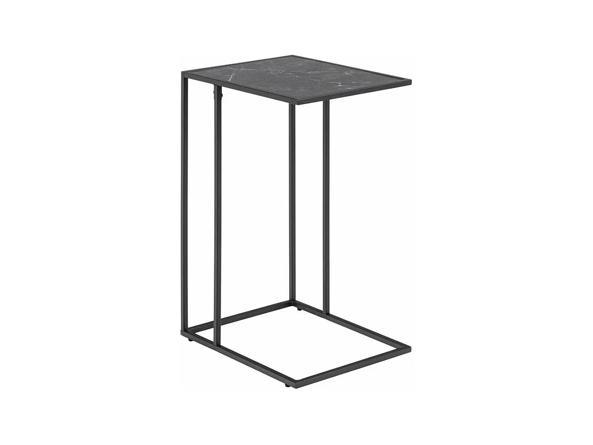 Infinity Table d'angle, finition marbre noir.