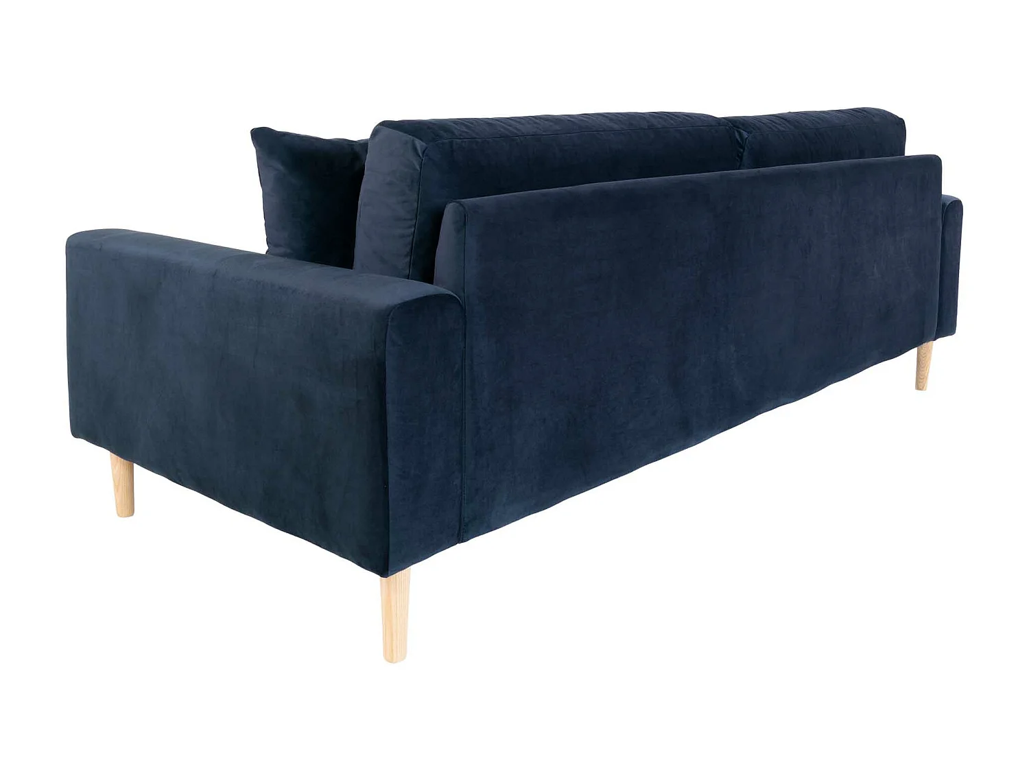 Lido bank 3 pers. velours incl. 2 sierkussens, blauw.