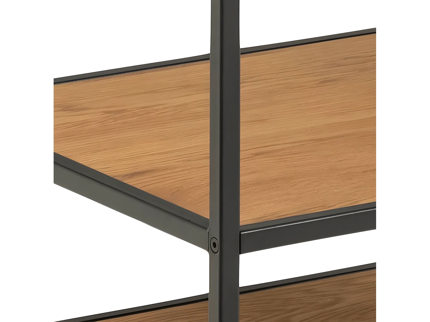 Sea Séchoir à linge 1 tringle à vêtements, 5 tablettes de rangement, noir, teinte naturelle.