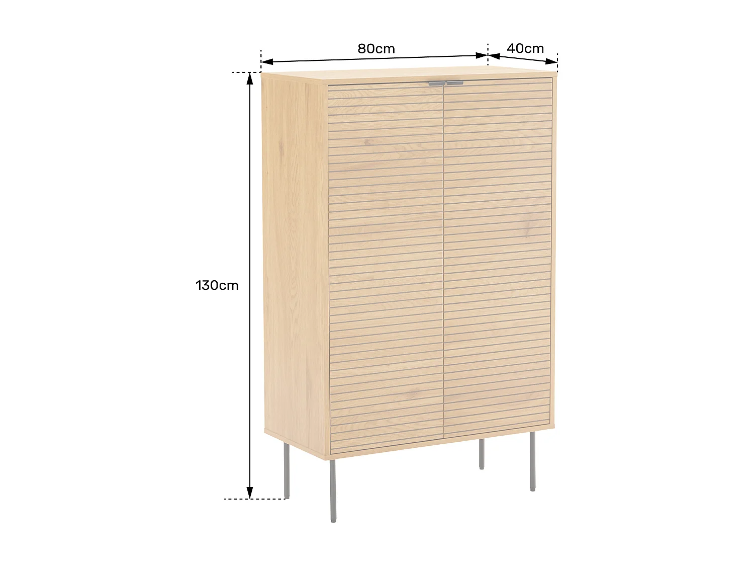 Vaisselier en bois 2 portes 80cm STINNA